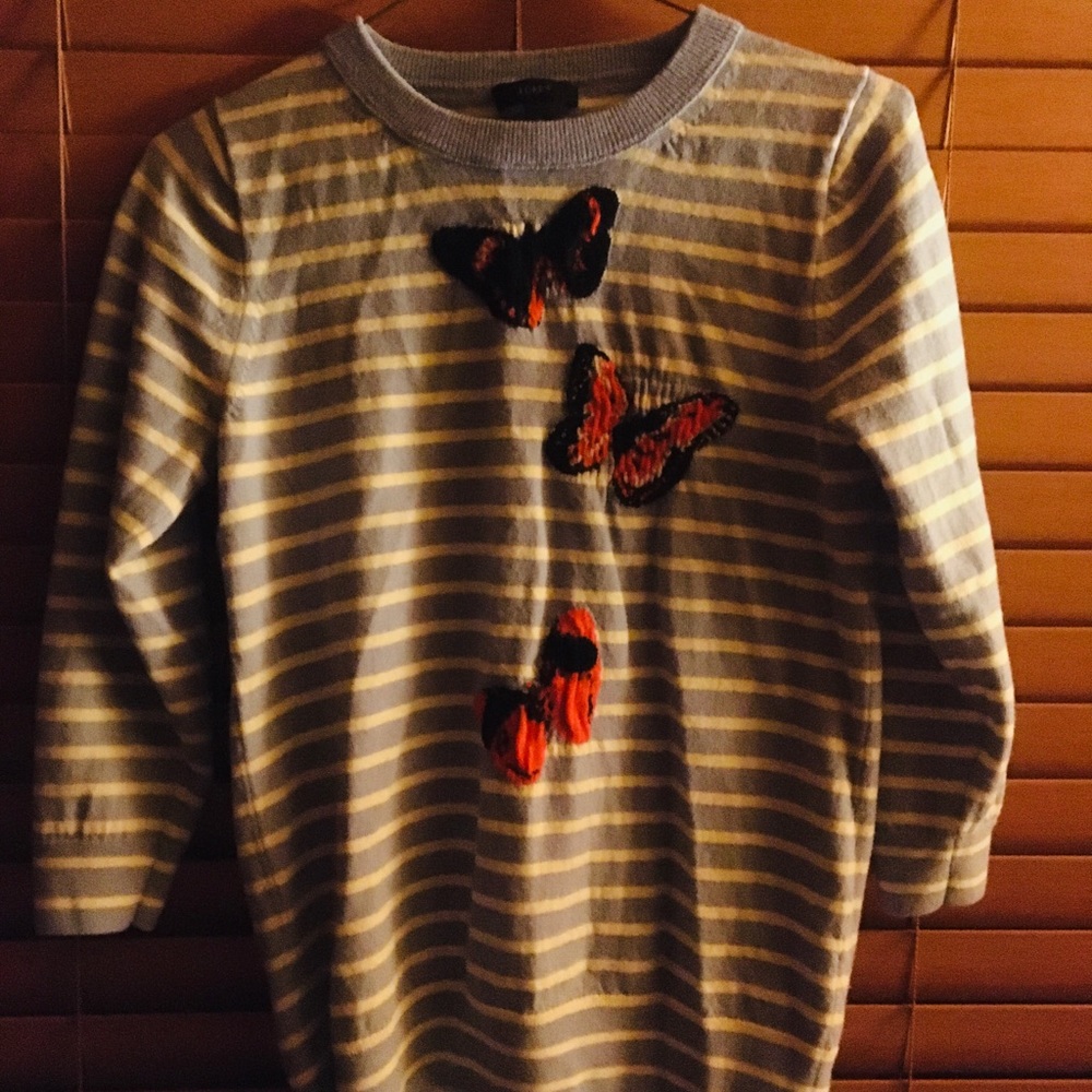 J.Crew butterfly sweater size medium .
